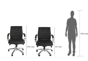  Low Back Chair Black PU Susan 612-1 Executive
