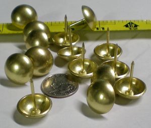 Brass Plated Smooth Dome Large Head Nail 3/4 Inch 