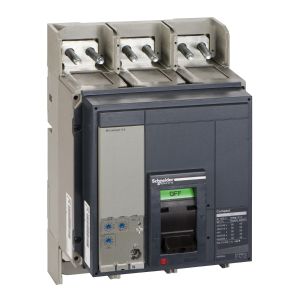 Schneider Circuit breaker Compact NS1250N, 50 kA at 415 VAC, Micrologic 2.0 trip unit, 1250 A, fixed,3 poles 3d
