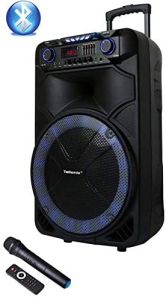 Telionix 15 inch Rechargeable Trolley Speaker With Disco Light,Mic,Remote- TMS4700
