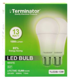 Terminator LED Bulb 13W Day Light E27 2 Pcs - TLEDB-13W-2