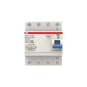 F204 AC-100/0,03  IEC Residual Current Circuit Breaker 4P Type AC 30 mA