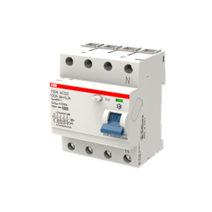 F204 AC-100/0,1 IEC Residual Current Circuit Breaker 4P Type AC 100 mA