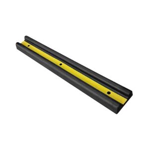 Rubber Wall Guard (1000x160x50mm, 6kg) - A durable black rubber protector with high-visibility yellow reflector to absorb vehicle impacts in parking/dock areas. Features simple 3-screw installation (anchors not included) and works for both indoor/outdoor 