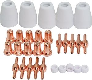 RIVERWELD ESAB L-TEC PT-31 JG-40 WSD-LG40 Plasma Electrode Tips Nozzle Shroud Shield Cup Kit Fit CUT 50D 50 40 Plasma Cutter 30pcs
