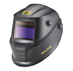 ESAB 0700000490 SAVAGE A40 Black Auto-Darkening Welding Helmet, External Shade Adjustment, Four Arc Sensor Auto Darkening, 3.93" x 1.96" True Color Viewing Lens, Sensitivity/Delay Control