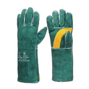 VAULTEX DPW Hockey Palm Welding Gloves with Piping Green (16")