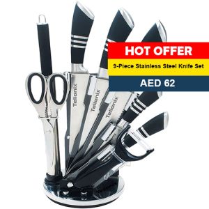 9-Piece Stainless Steel Knife Set - Telionix
