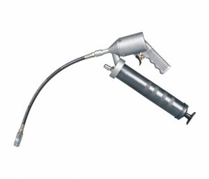 Air-Operated Grease Gun, 4800 psi, 14.0 Strokes Per Oz., Cartridge, Bulk, Suction Loading, Flex Hose