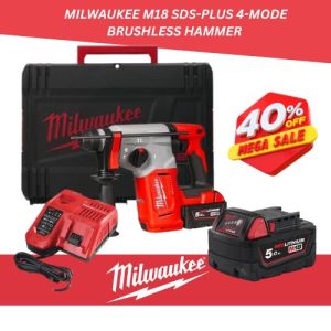 MILWAUKEE  M18 SDS-PLUS 4-MODE BRUSHLESS HAMMER |M18BLH-502X | 26 MM MLW4933478894