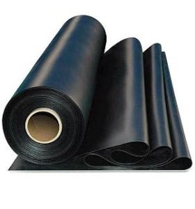 Rubber Sheet, Styrene Butadiene Rubber, Plain, Black, 3MM Thk, 1.2x10 Mtrs (Roll)